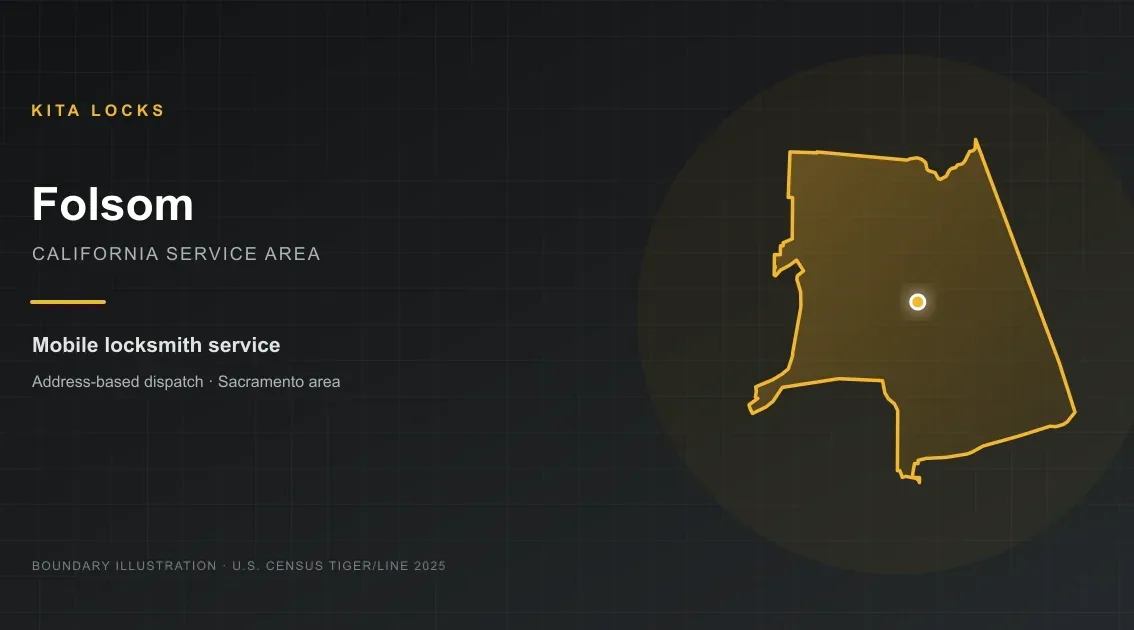 2025 Census city boundary map for Folsom, California